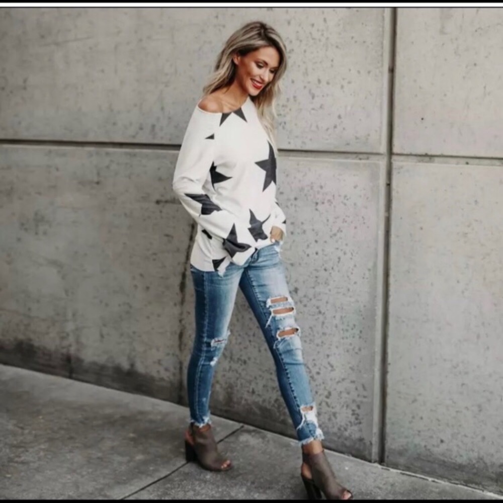 🆕🆒Gorgeous woman pullover,Star pullover top - Picture 3 of 5